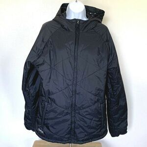 Womens Burton Jacket Large Black Snowboarding Ski Zip Up Hooded